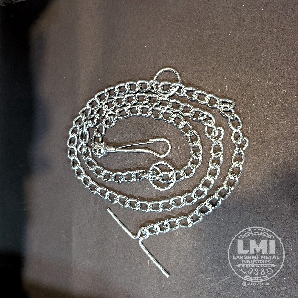 MAYA Twisted Dog Chain with Spring Hook – Steel in Steel — manufacturer and wholesale supplier in Delhi NCR