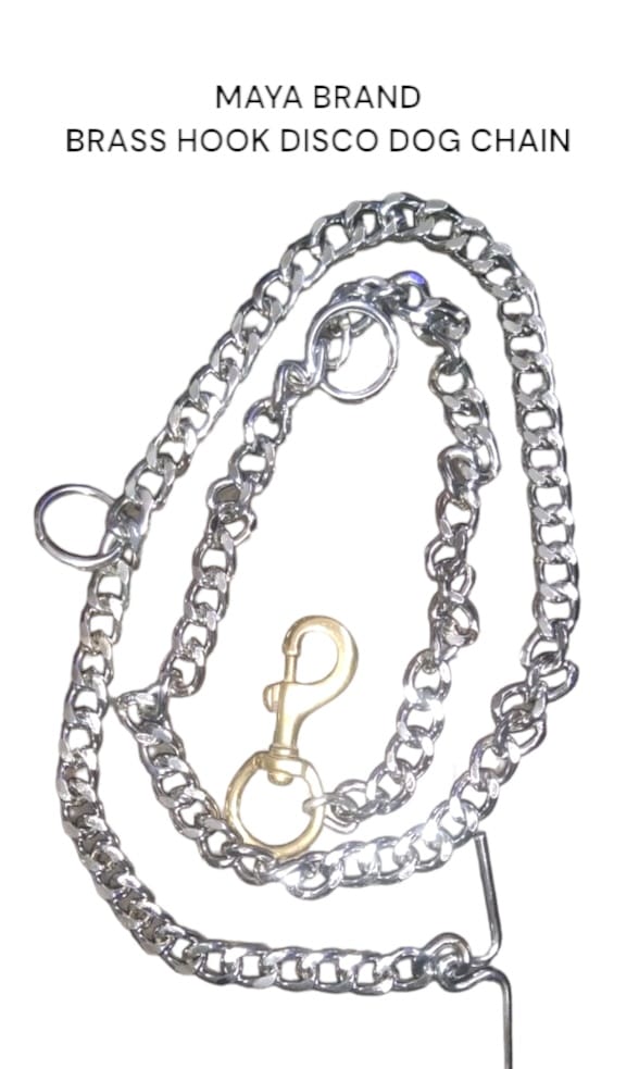 MAYA Diamond-Cut Dog Chain with Brass Hook – Chrome-Plated MS — view 2
