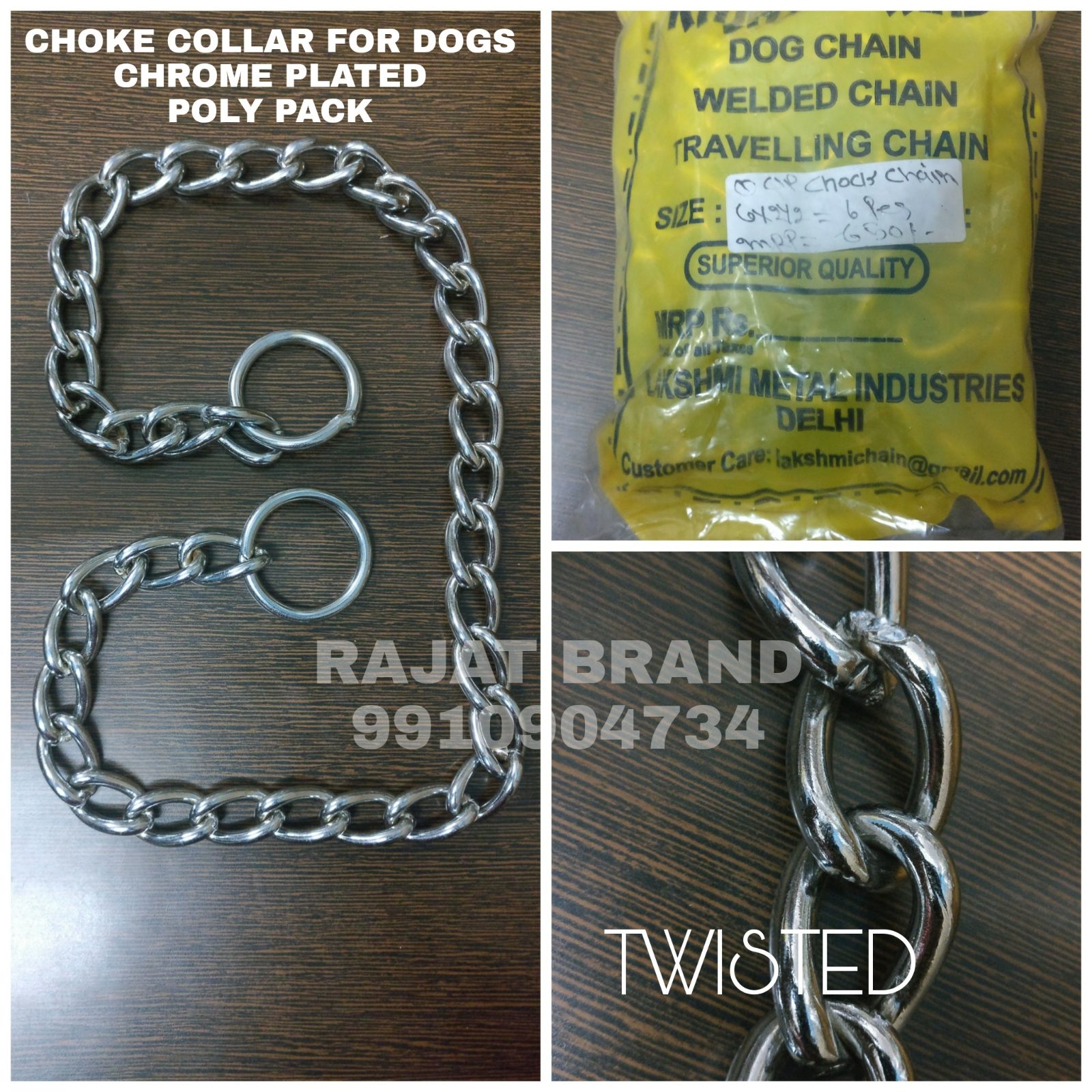 RAJAT Choke Chain Collar – CP/SS Finish — view 2