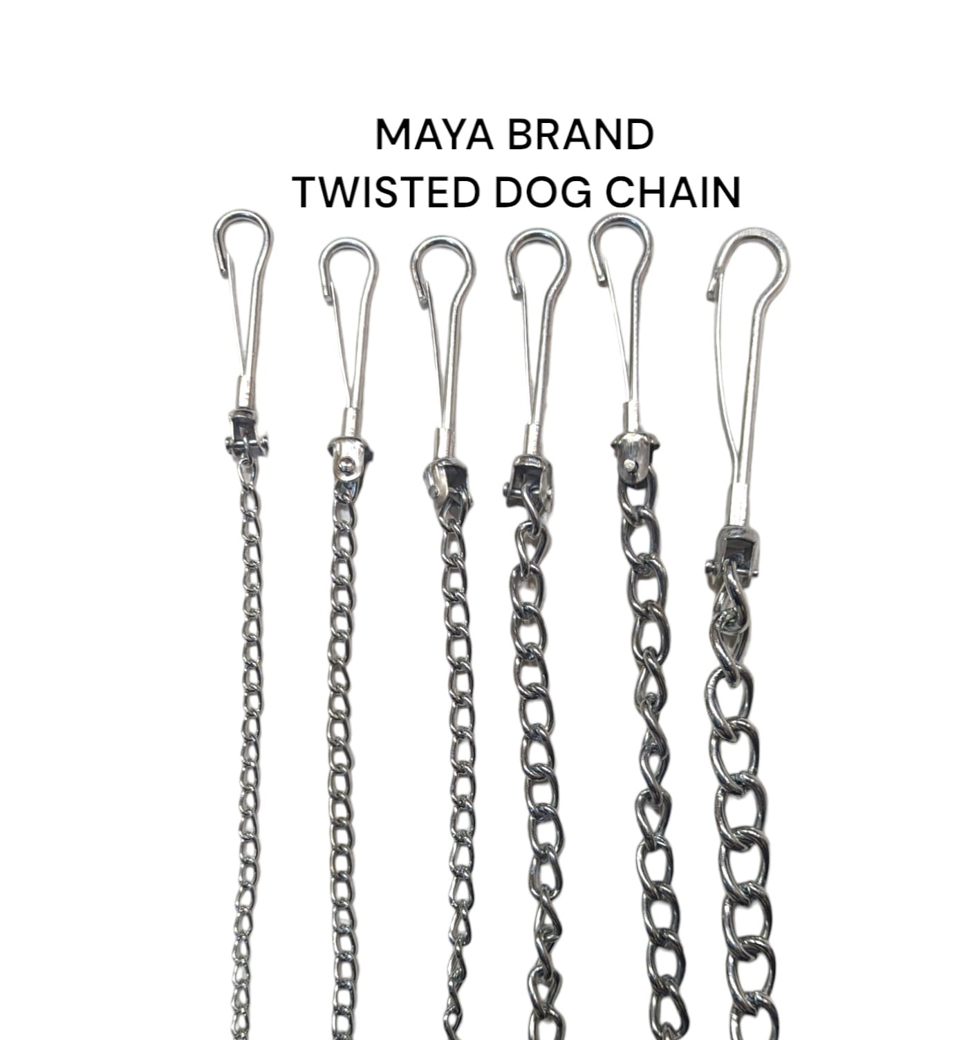 MAYA Twisted Dog Chain with Spring Hook – Steel — view 5