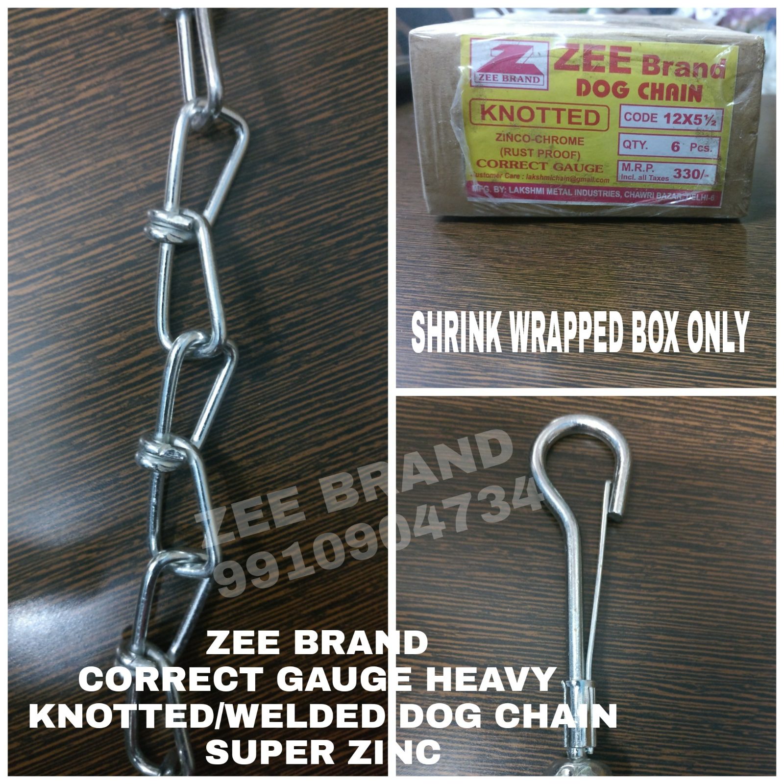 ZEE Long Link Knotted Dog Chain – Super Zinc Coated MS, Bulk — view 5