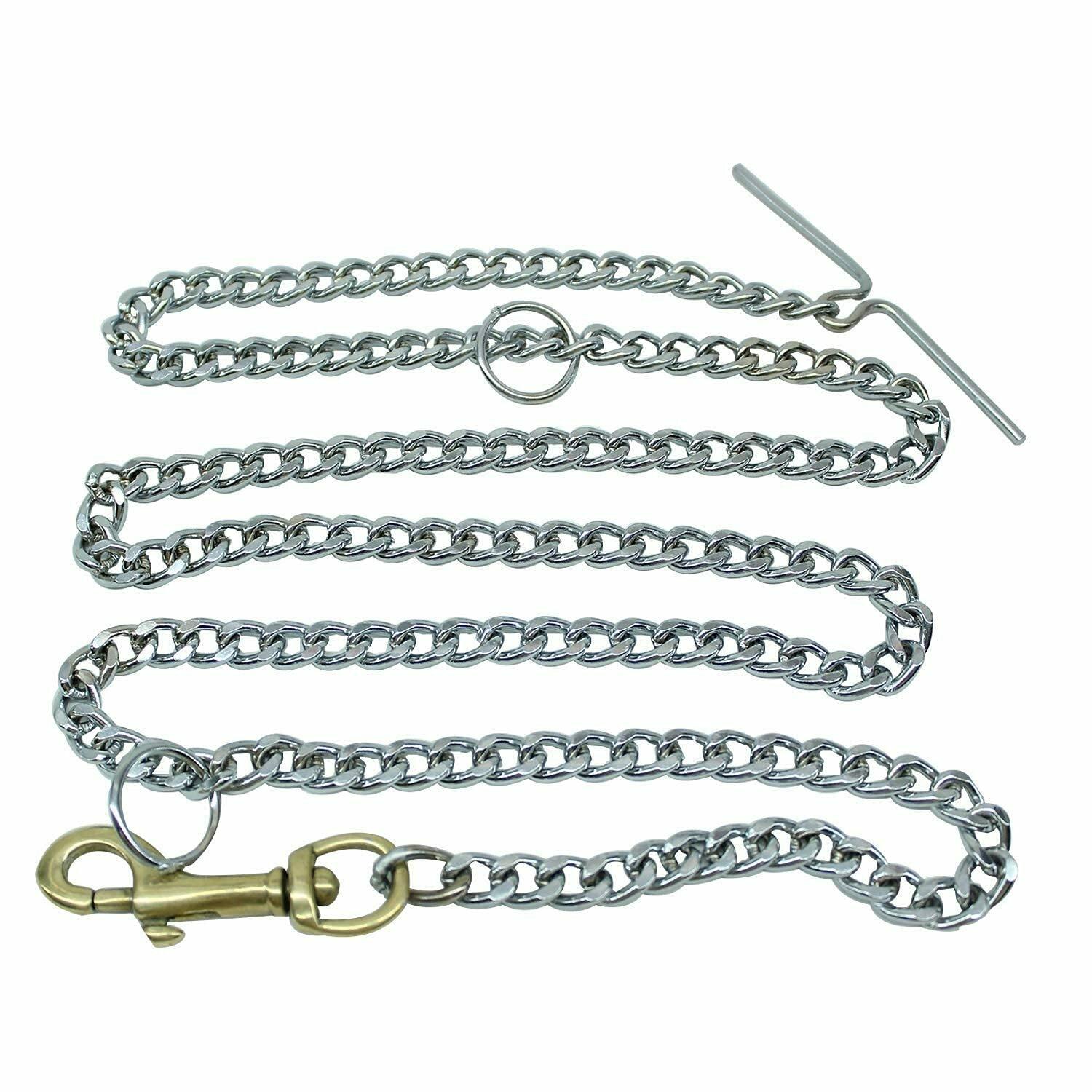 MAYA Diamond-Cut Dog Chain with Brass Hook – Chrome-Plated MS in CHROME PLATED MS DOG CHAIN WITH PURE BRASS HOOKS — manufacturer and wholesale supplier in Delhi NCR